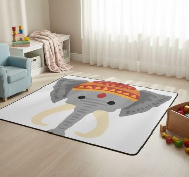 Tapete vinílico de animais cabeça de elefante - TenStickers