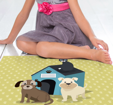 Tapete vinílico de animais cães em casa - TenStickers