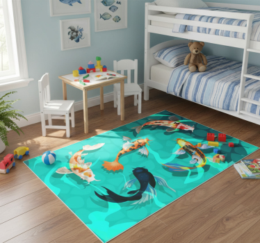 Tapete vinílico de animais chuveiro de koi - TenStickers