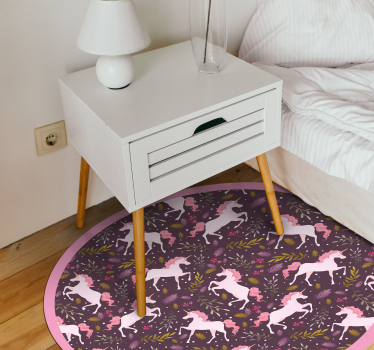 Tapete vinílico de animais círculo de padrão de unicórnio - TenStickers