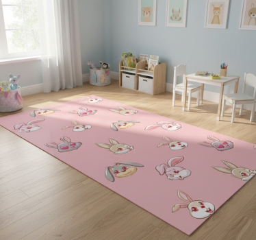 Tapete vinílico de animais com coelhos clipart - TenStickers