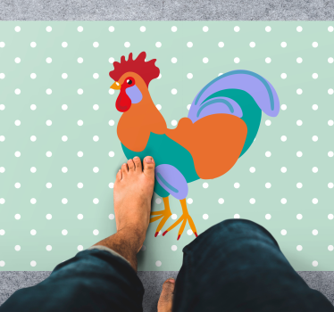 Tapete vinílico de animais com arte de galo vibrante - TenStickers