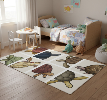 Tapete vinílico de animais com azulejos de tartarugas - TenStickers