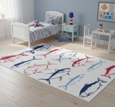 Tapete vinílico de animais com desenho de peixes - TenStickers