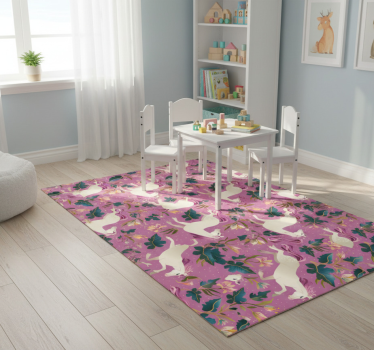 Tapete vinílico de animais com design de cavalo floral rosa - TenStickers