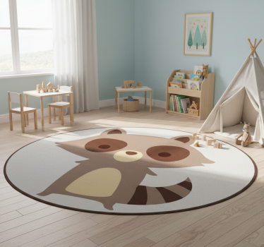 Tapete vinílico de animais com design de guaxinim - TenStickers
