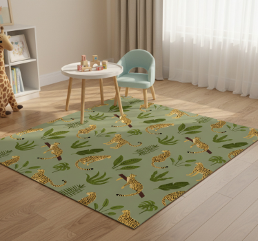Tapete vinílico de animais com design de leopardo floral - TenStickers