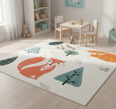 Tapete vinílico de animais com design de raposa lúdica - TenStickers