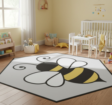 Tapete vinílico de animais com design hexagonal de abelha - TenStickers