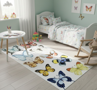 Tapete vinílico de animais com dez borboletas coloridas - TenStickers
