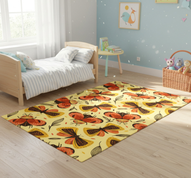 Tapete vinílico de animais com imagem de borboleta na flor - TenStickers