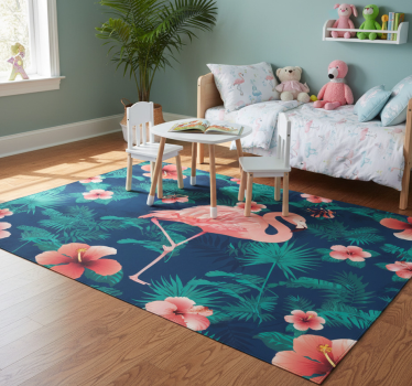Tapete vinílico de animais flamingos cor-de-rosa tropicais - TenStickers
