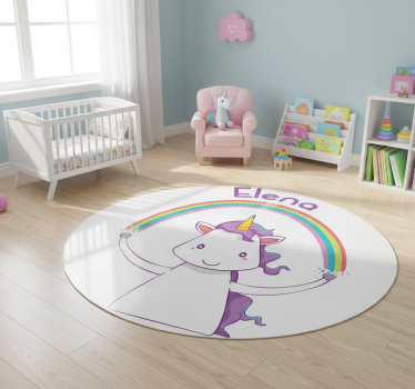 Tapete vinílico de animais com unicórnio e arco-íris - TenStickers