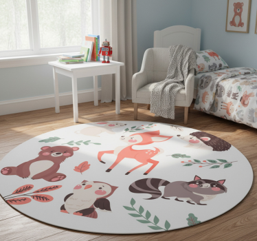 Tapete vinílico de animais companheiros animais divertidos - TenStickers