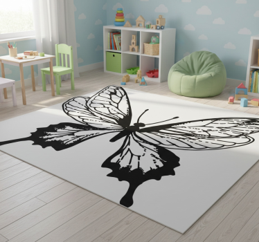 Tapete vinílico de animais contorno de borboleta elegante - TenStickers