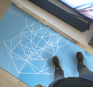 Tapete vinílico de animais contorno de urso geométrico - TenStickers