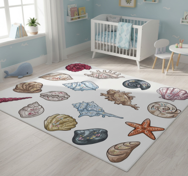 Tapete vinílico de animais desenhos de conchas - TenStickers