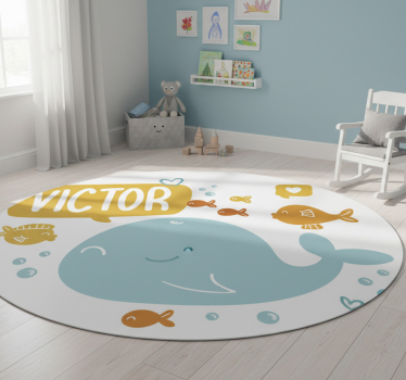 Tapete vinílico de animais design de baleia fofa - TenStickers