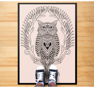 Tapete vinílico de animais design de mandala de coruja - TenStickers