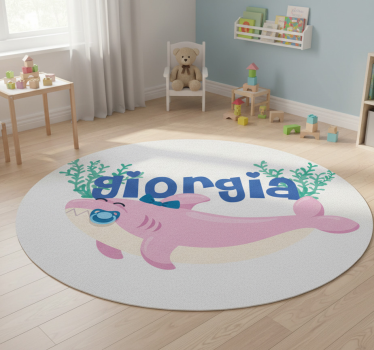 Tapete vinílico de animais design tubarão feliz - TenStickers