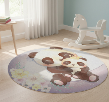 Tapete vinílico de animais dois pandas na lua - TenStickers