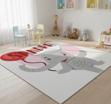 Tapete vinílico de animais elefante e balão - TenStickers