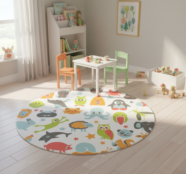 Tapete vinílico de animais em círculo - TenStickers