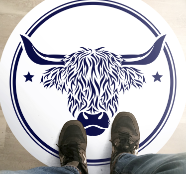 Tapete vinílico de animais emblema da vaca das terras altas - TenStickers