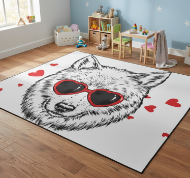 Tapete vinílico de animais emblema do lobo brincalhão - TenStickers