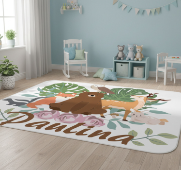 Tapete vinílico de animais encontro na floresta - TenStickers