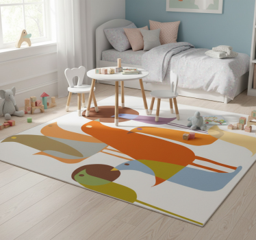 Tapete vinílico de animais estilo minimalista aves - TenStickers