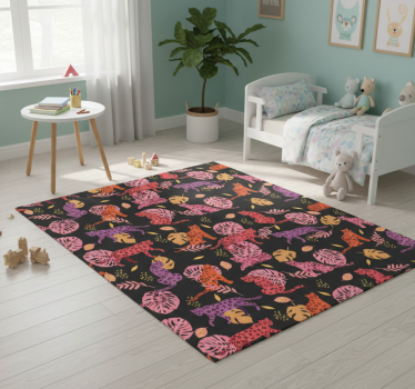 Tapete vinílico de animais estilo tropical e leopardo - TenStickers