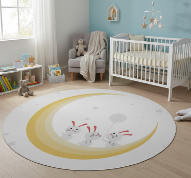 Tapete vinílico de animais coelhos para o quarto do bebê - TenStickers