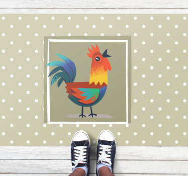Tapete vinílico de animais exibição de galo colorido - TenStickers