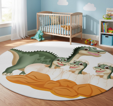 Tapete vinílico de animais família de dinossauros fofa - TenStickers