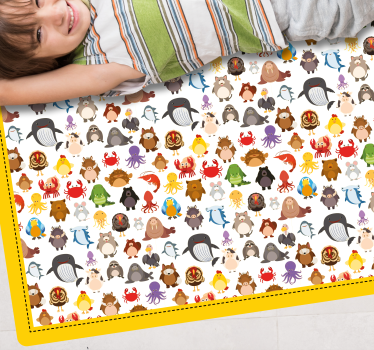 Tapete vinílico de animais figuras de animais adoráveis - TenStickers