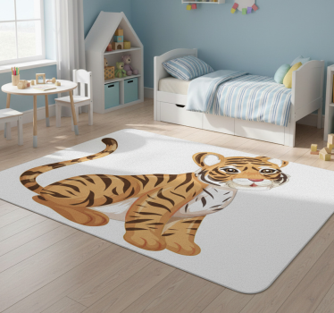 Tapete vinílico de animais filhote de tigre brincalhão - TenStickers