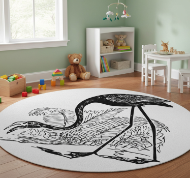 Tapete vinílico de animais flamingo com samambaias - TenStickers