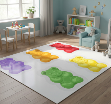 Tapete vinílico de animais formas de urso coloridas - TenStickers