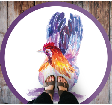 Tapete vinílico de animais frango colorido coq - TenStickers