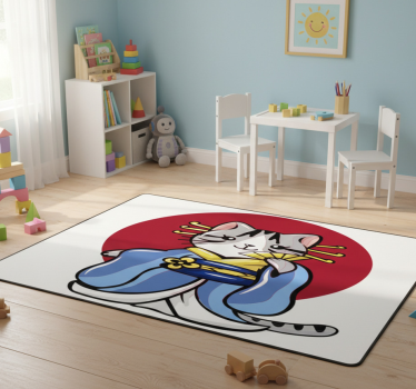 Tapete vinílico de animais gato decorativo japonês - TenStickers