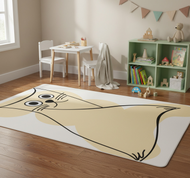 Tapete vinílico de animais gato pintado bege - TenStickers