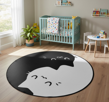 Tapete vinílico de animais gatos yin yang - TenStickers