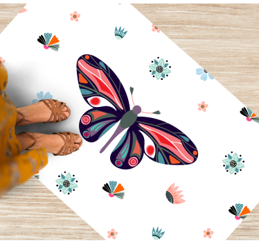 Tapete vinílico de animais ilustração de borboleta vibrante - TenStickers