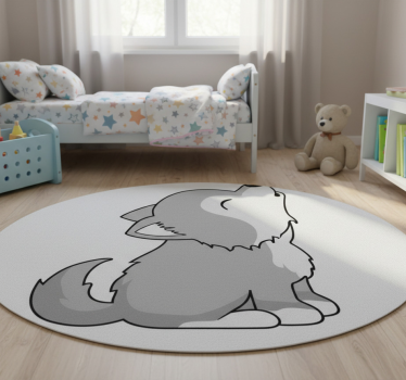 Tapete vinílico de animais ilustração de canino uivante - TenStickers