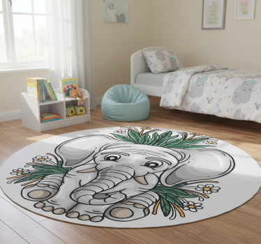 Tapete vinílico de animais ilustração de elefante fofo - TenStickers
