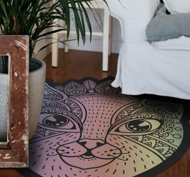 Tapete vinílico de animais ilustração de gato mandala - TenStickers