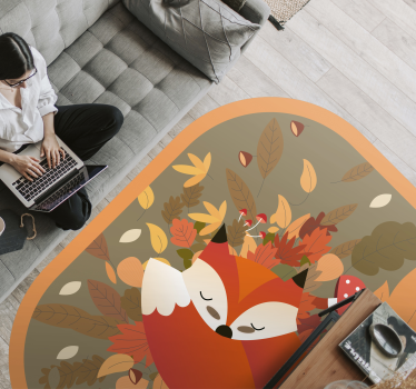 Tapete vinílico de animais ilustração de raposa dormindo - TenStickers