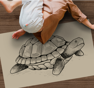 Tapete vinílico animais ilustração de tartaruga - TenStickers