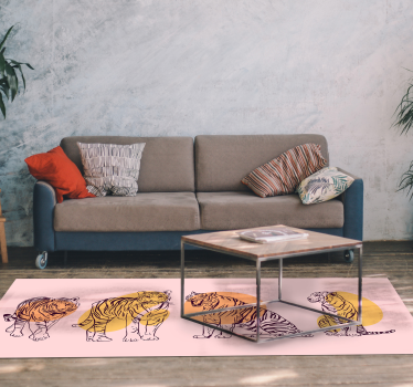 Tapete vinílico de animais ilustração de tigre emoldurada - TenStickers